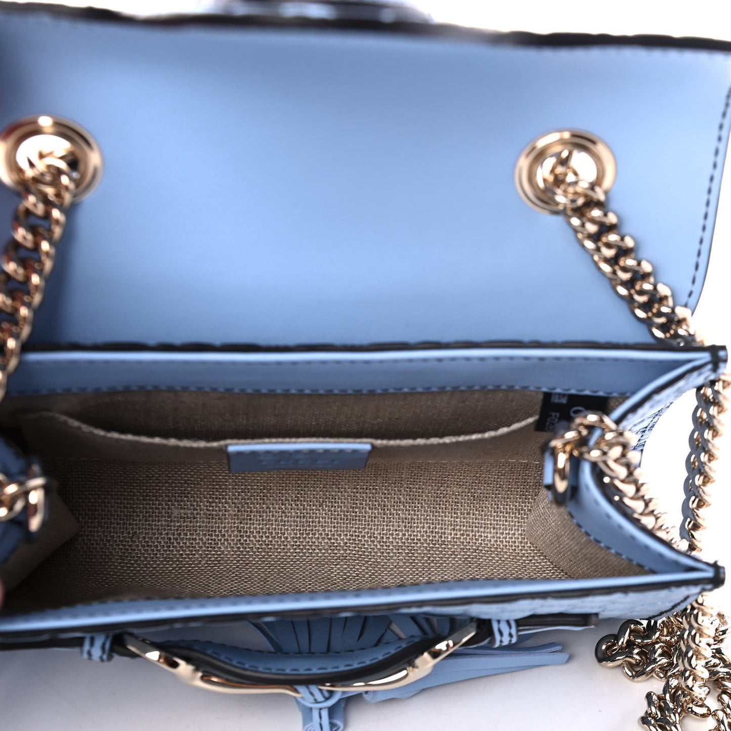 Soft Microguccissima Mini Emily Chain Shoulder Bag Mineral Blue