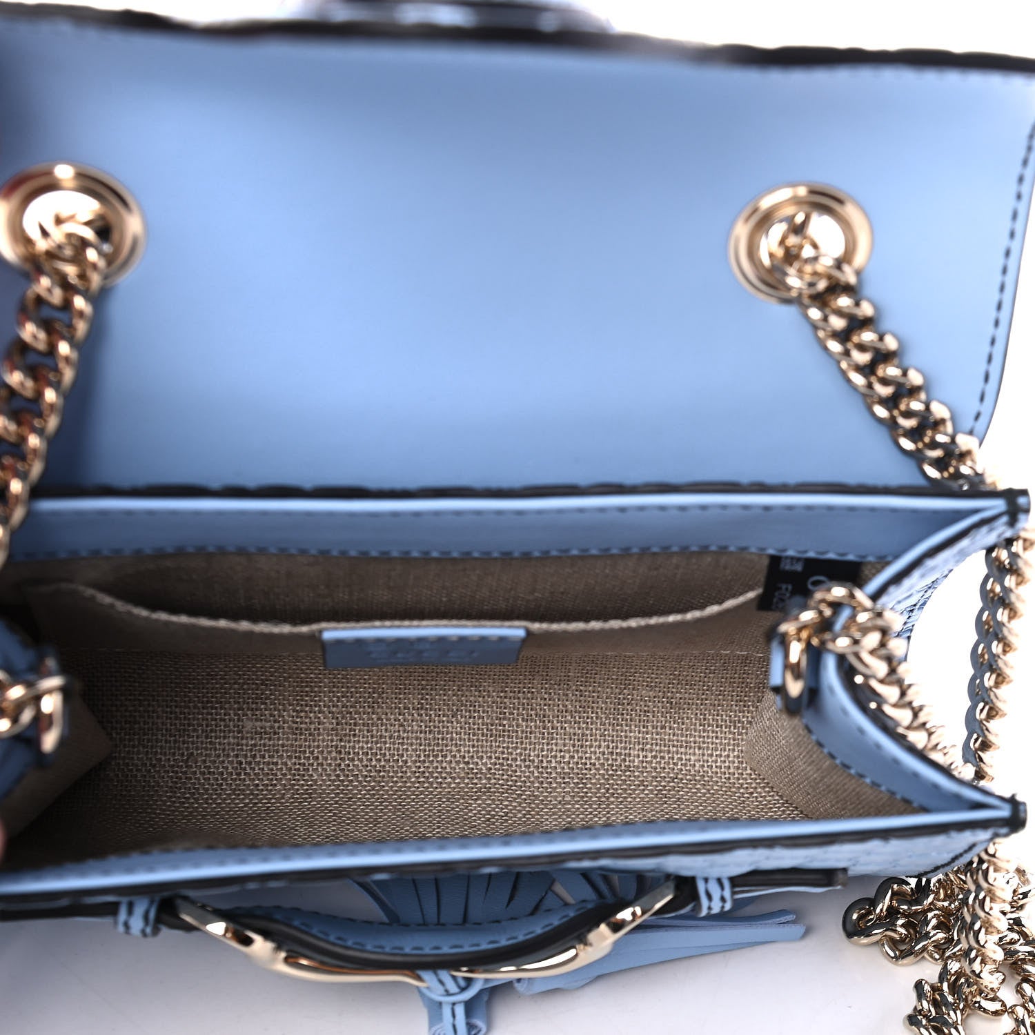 Gucci Soft Microguccissima Mini Emily Chain Shoulder Bag Mineral Blue 4 of 4