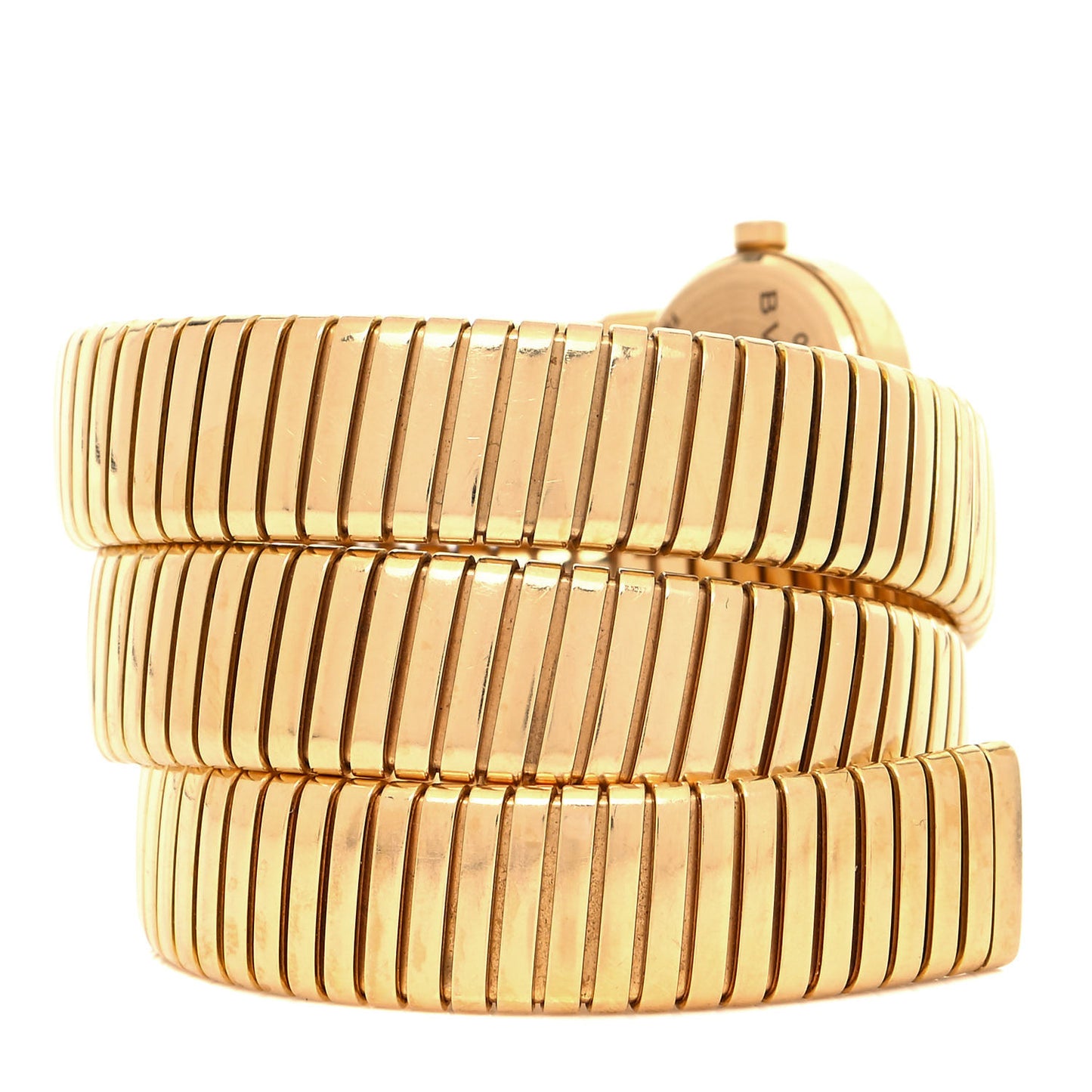 18K Yellow Gold 19mm Serpenti Tubogas Double Spiral Quartz Watch Black