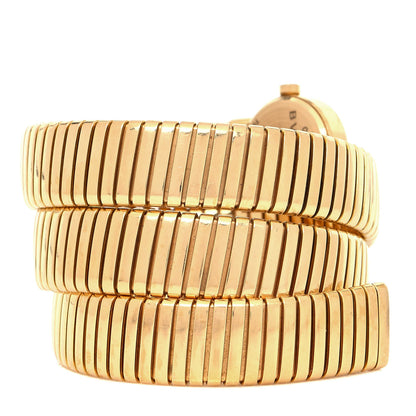 Bulgari 18K Yellow Gold 19mm Serpenti Tubogas Double Spiral Quartz Watch Black 3 of 5