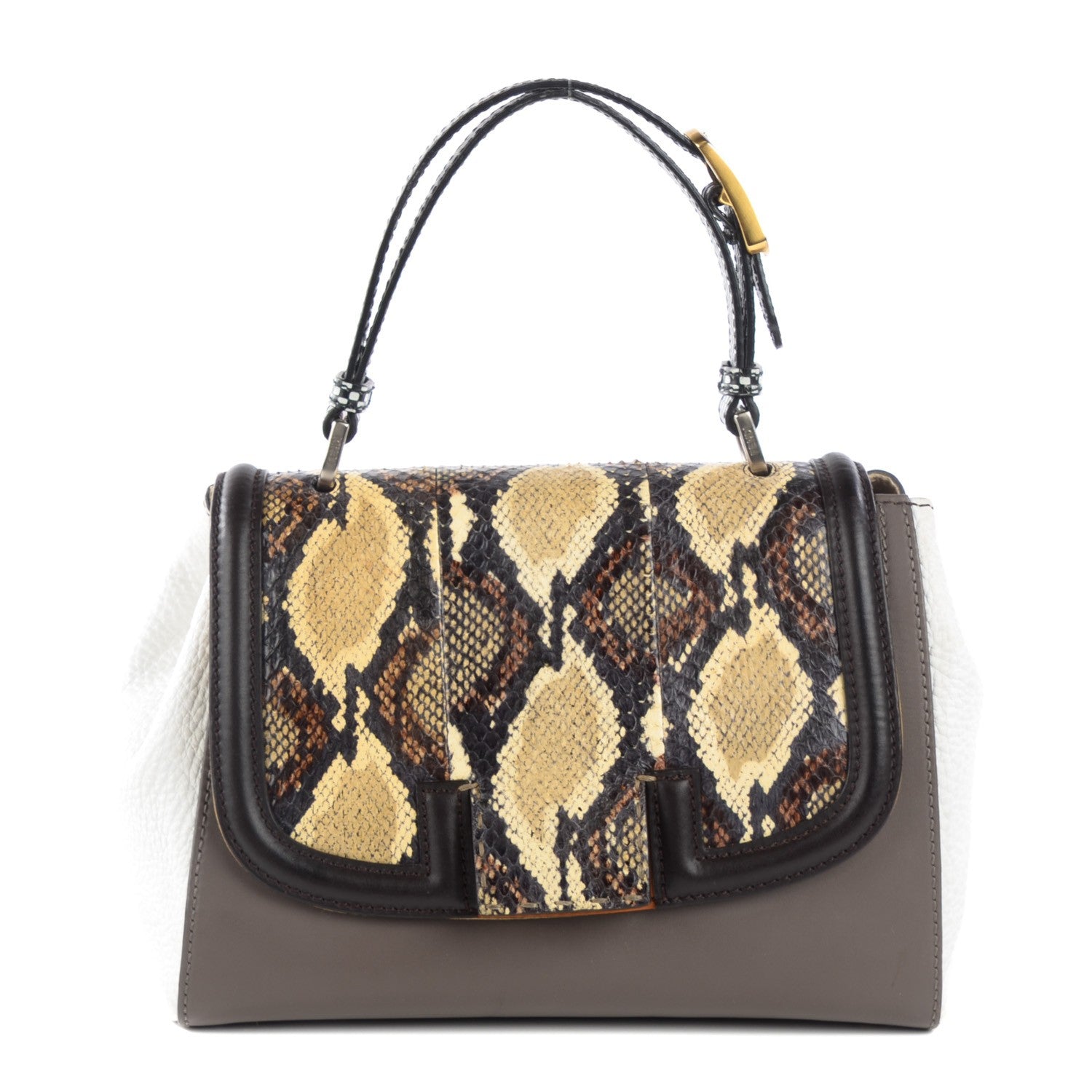 Fendi Python Calfskin Silvana Top Handle Bag 1 of 13