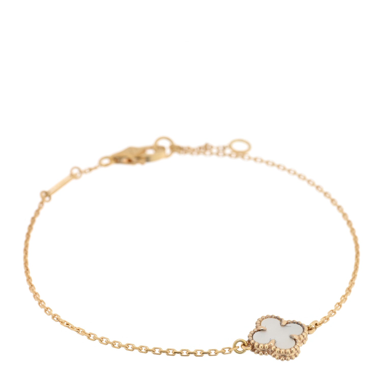 Van Cleef & Arpels 18K Yellow Gold Mother of Pearl Sweet Alhambra Bracelet 1 of 4