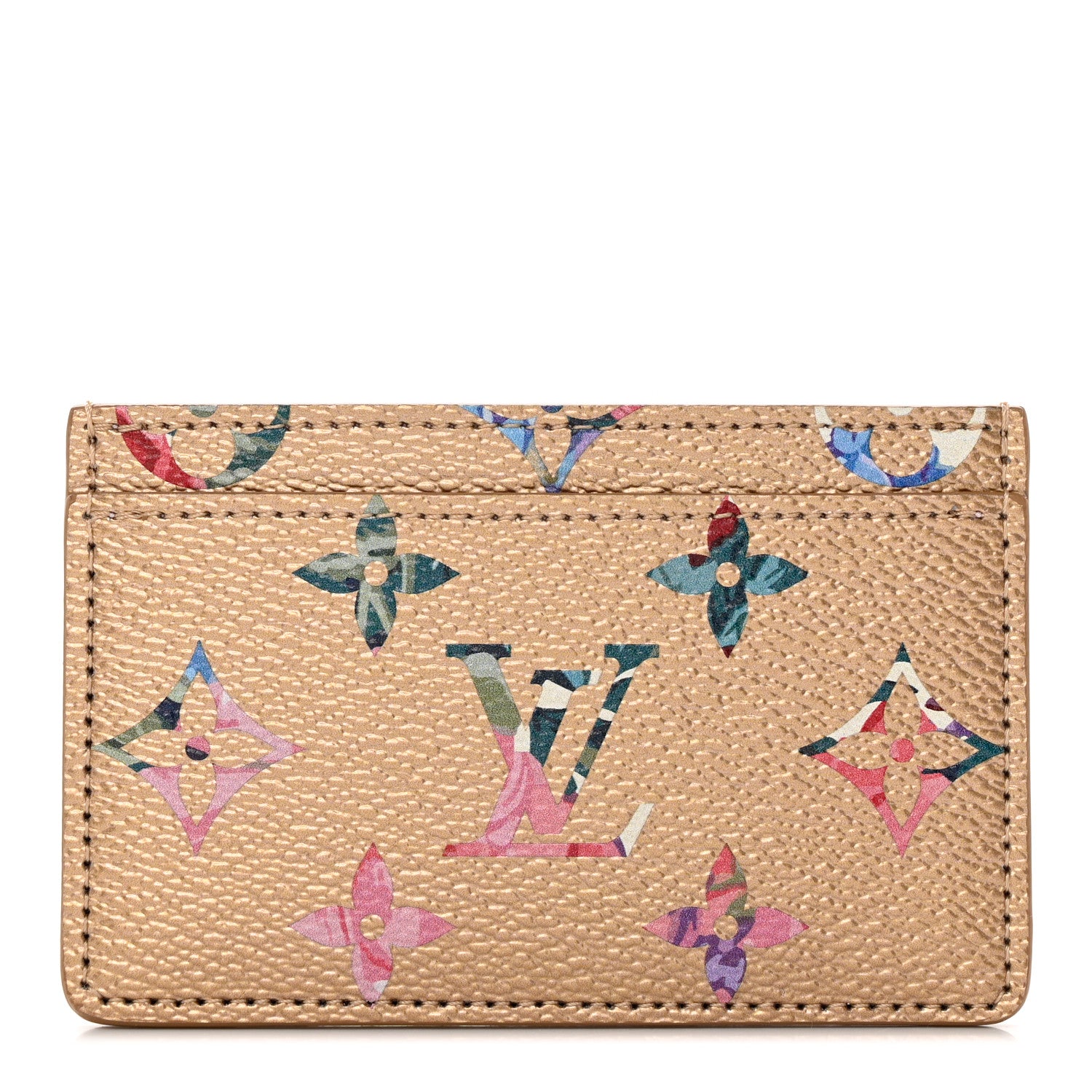 Louis Vuitton Metallic Monogram LV Garden Card Holder Gold 1 of 9