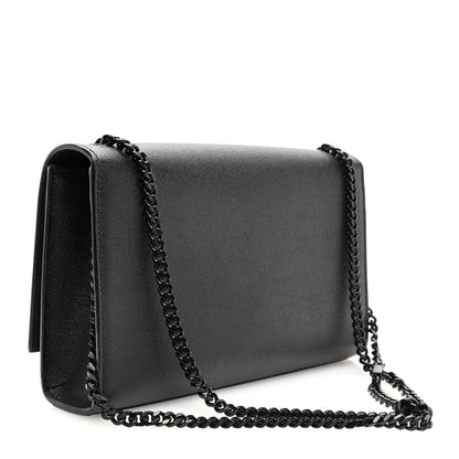 Saint Laurent Grain De Poudre Medium Classic Monogram Monochrome Kate Satchel Black 3 of 10
