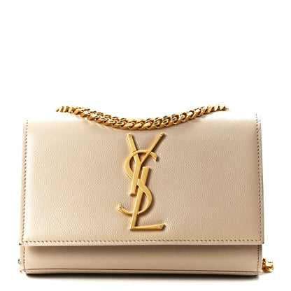 Saint Laurent Grain De Poudre Small Monogram Kate Satchel Nude Powder 1 of 12