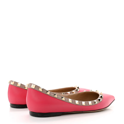 Valentino Garavani Calfskin Nappa Rockstud Ballerina Flats 36.5 Deep Fuxia Poudre 4 of 8
