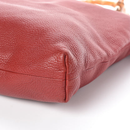 Gucci Pebbled Calfskin Bamboo Shopper Tote Red 13 of 13