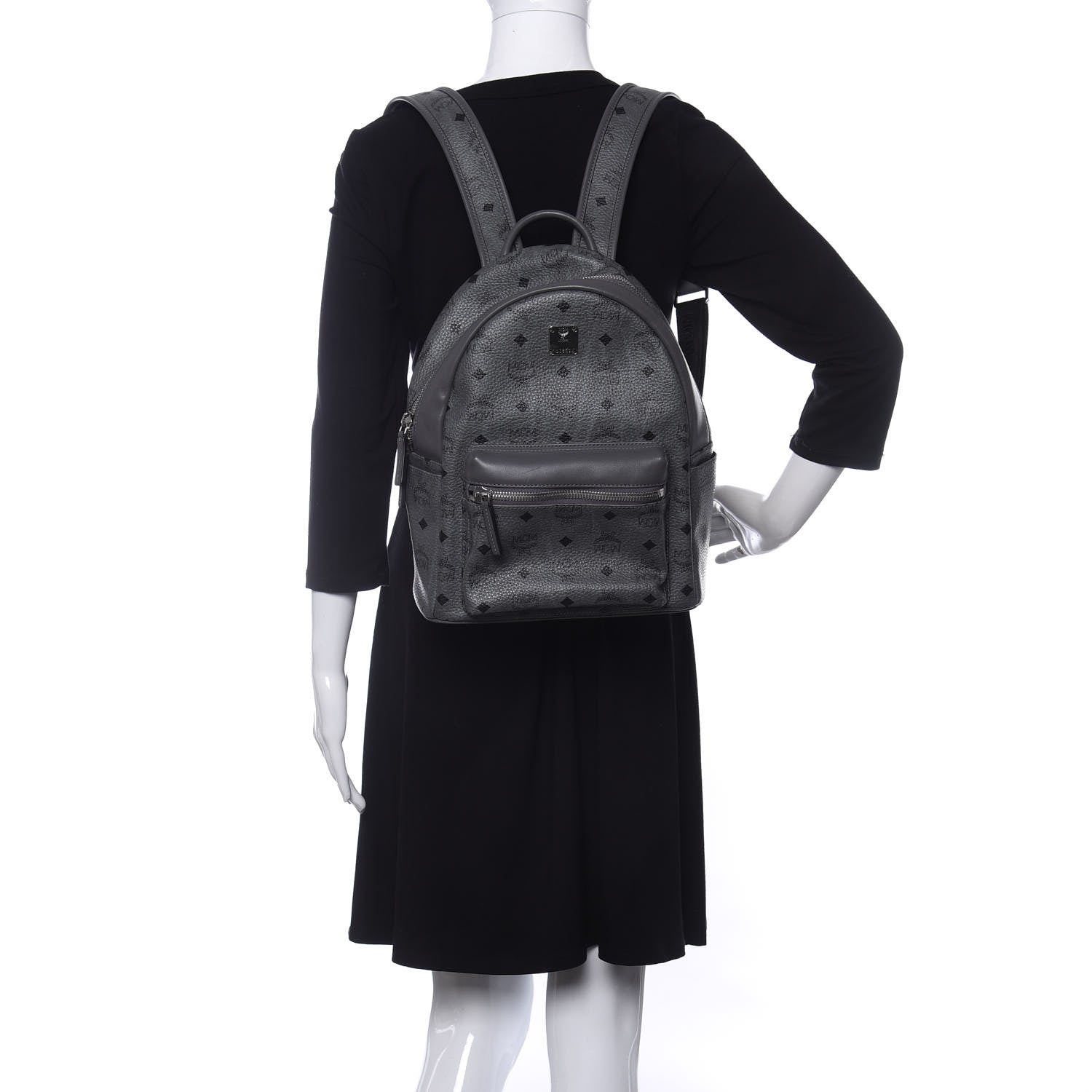 MCM Visetos Small Stark Backpack Phantom Grey 2 of 9