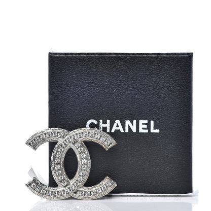 Chanel Swarovski Crystal CC Brooch Silver 8 of 8