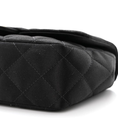Chanel Satin Quilted Mini Rectangular Flap Black 10 of 11