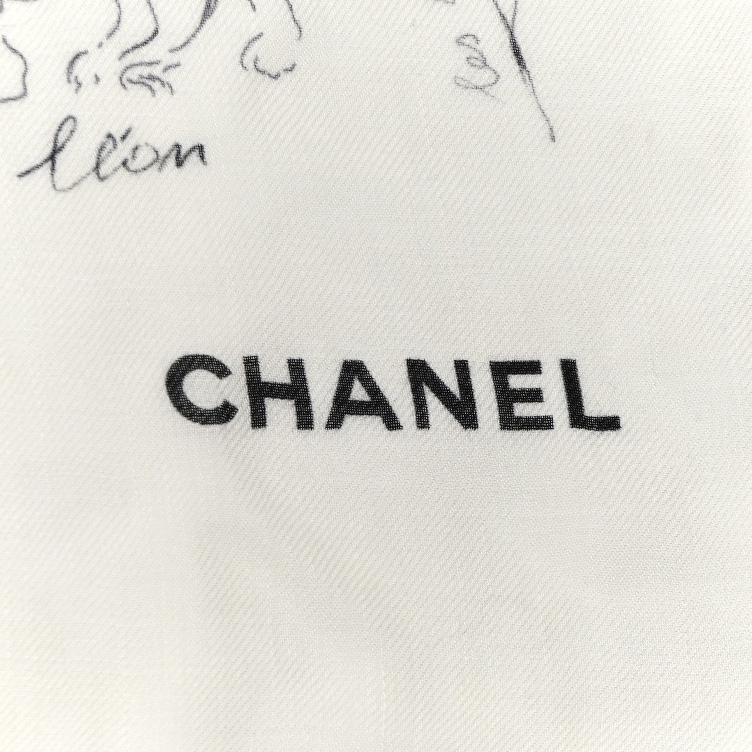 Chanel Cashmere Logo Icon Shawl Ivory Multicolor 2 of 3
