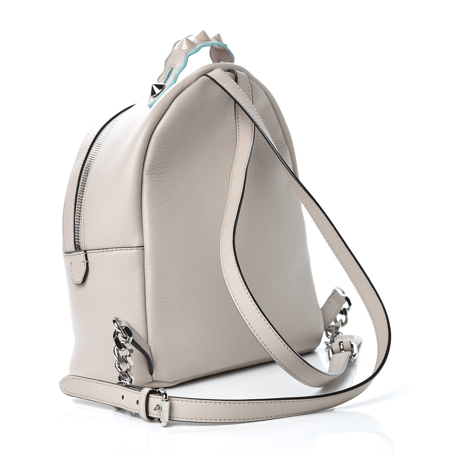 Fendi Vitello Dolce Floral Eyes Mini Backpack Grigio Polvere Multicolor 3 of 13