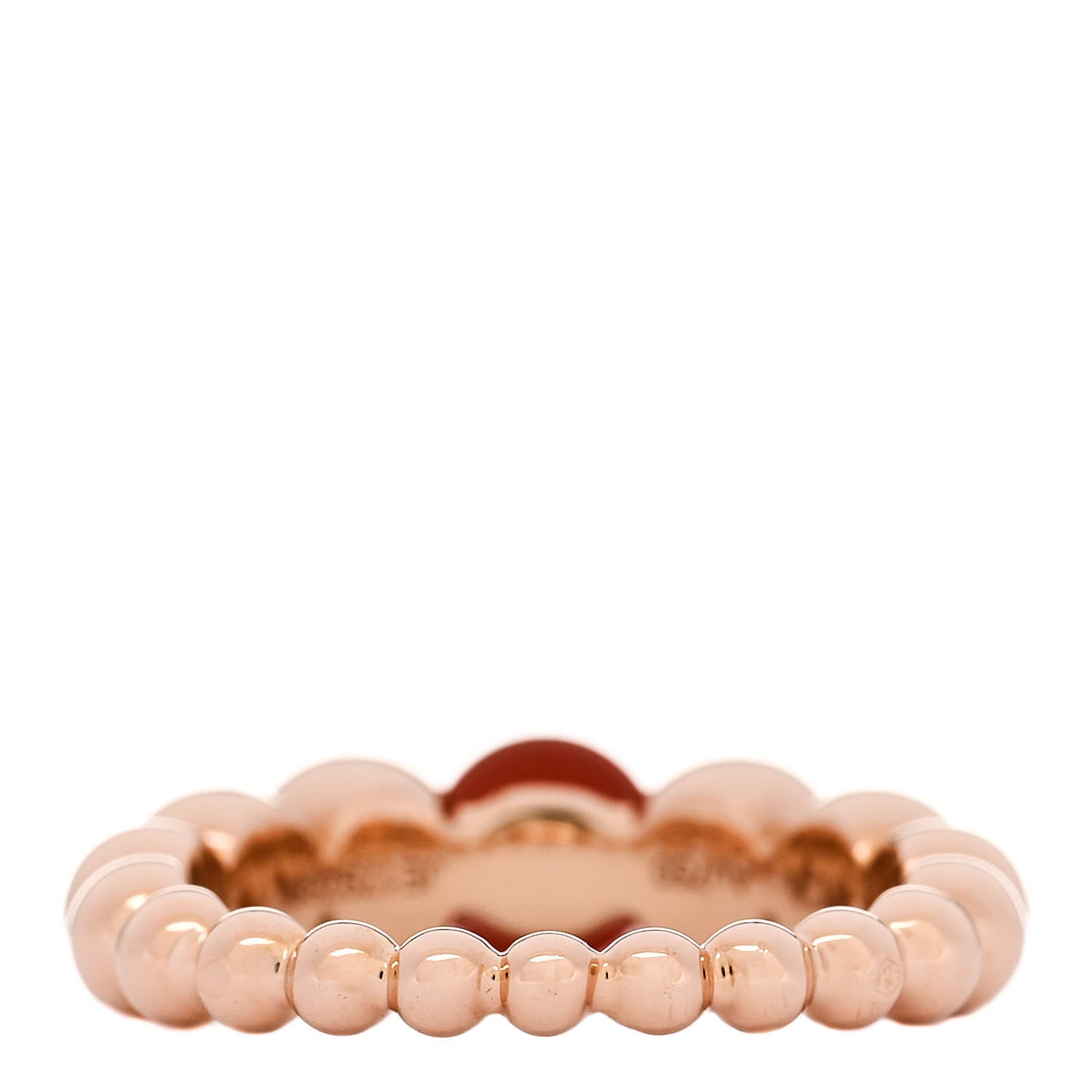 Van Cleef & Arpels 18K Rose Gold Carnelian Perlee Couleurs Variation Ring 50 5.25 3 of 7