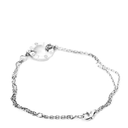 Cartier 18K White Gold Diamond LOVE Bracelet 3 of 5