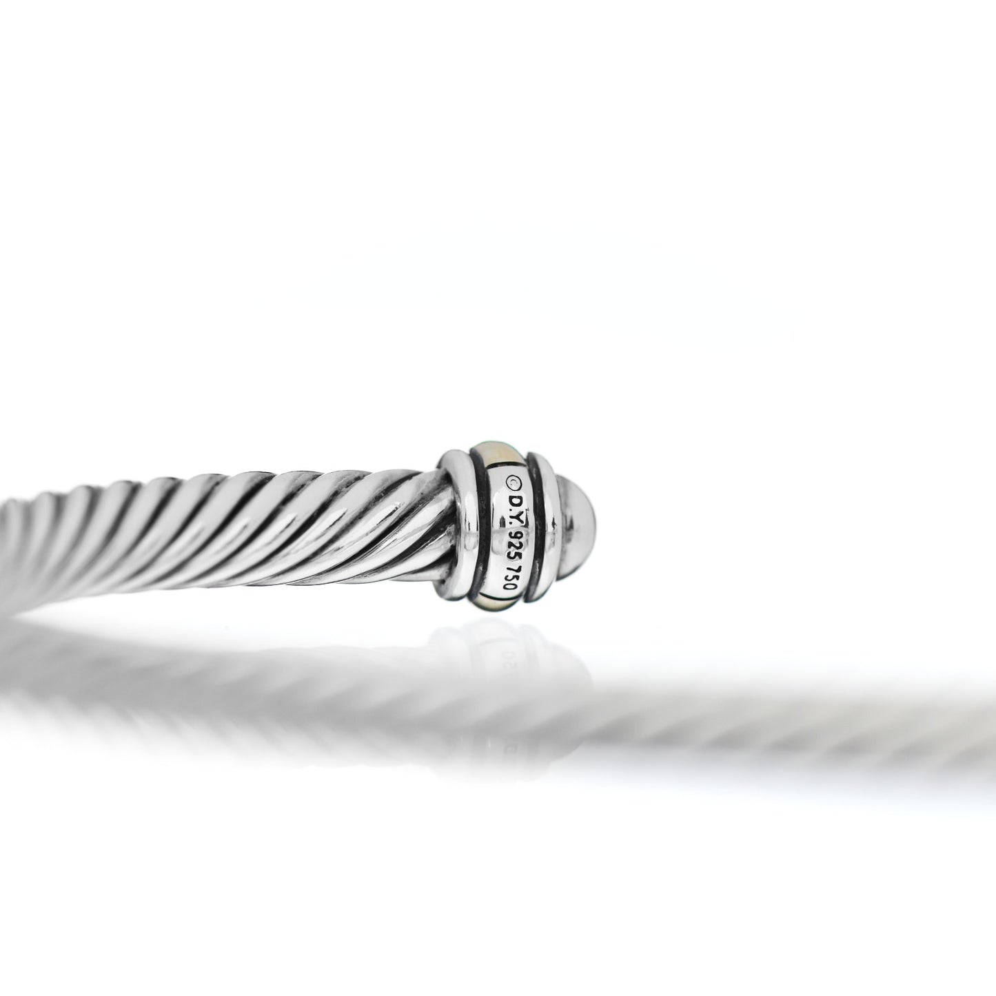 Sterling Silver 18K Yellow Gold 4mm Cable Classics Bracelet