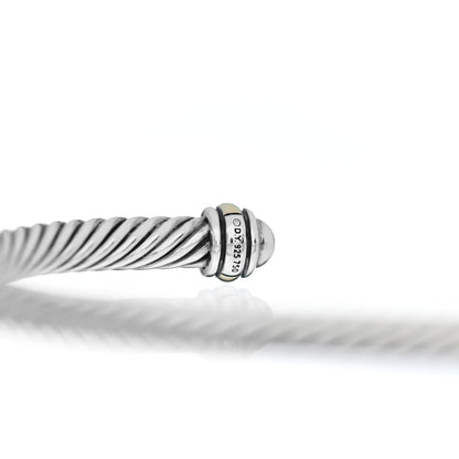 David Yurman Sterling Silver 18K Yellow Gold 4mm Cable Classics Bracelet 4 of 5