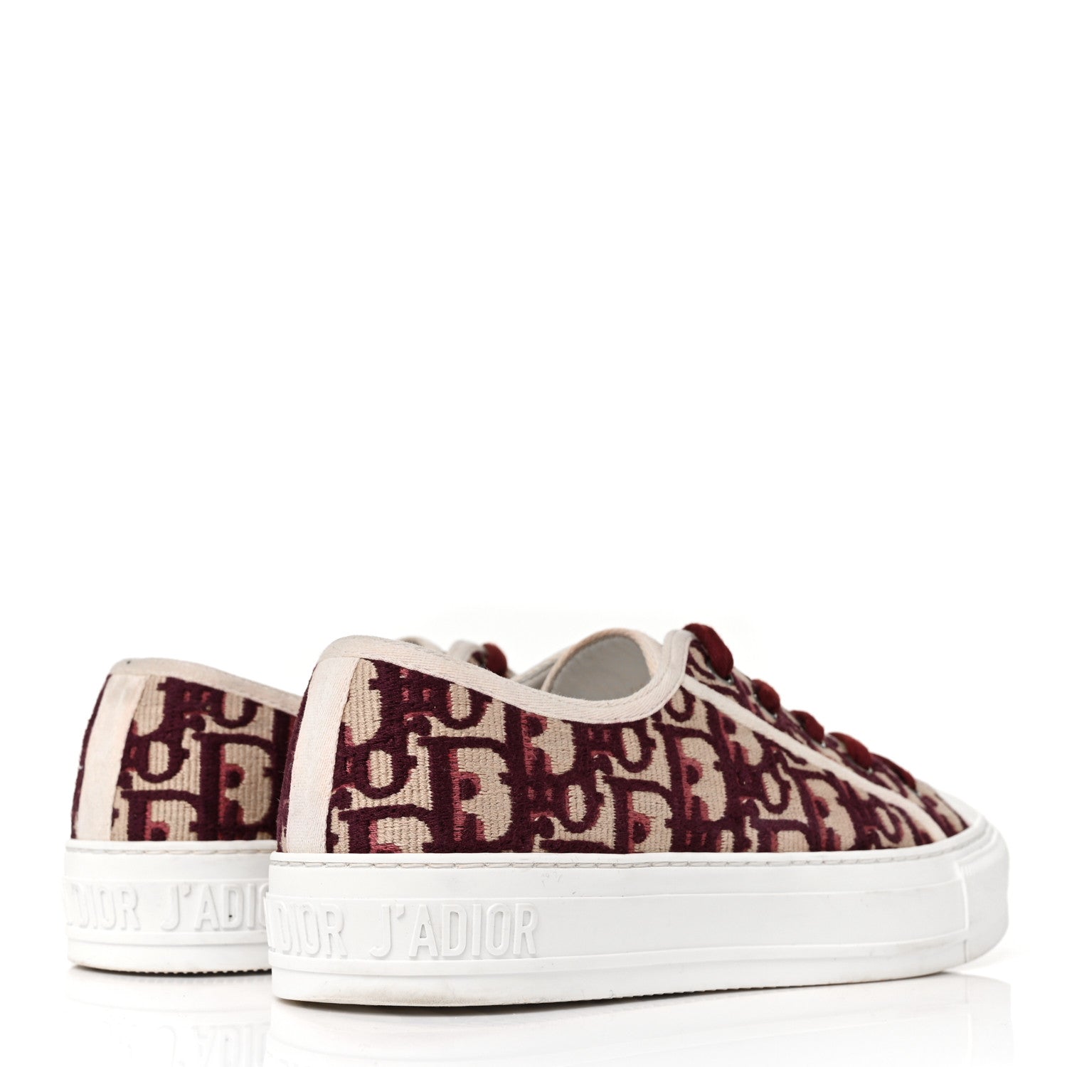 Christian Dior Canvas Oblique Walk'N'Dior Low Top Sneakers 38.5 Deep Amaranth 4 of 9