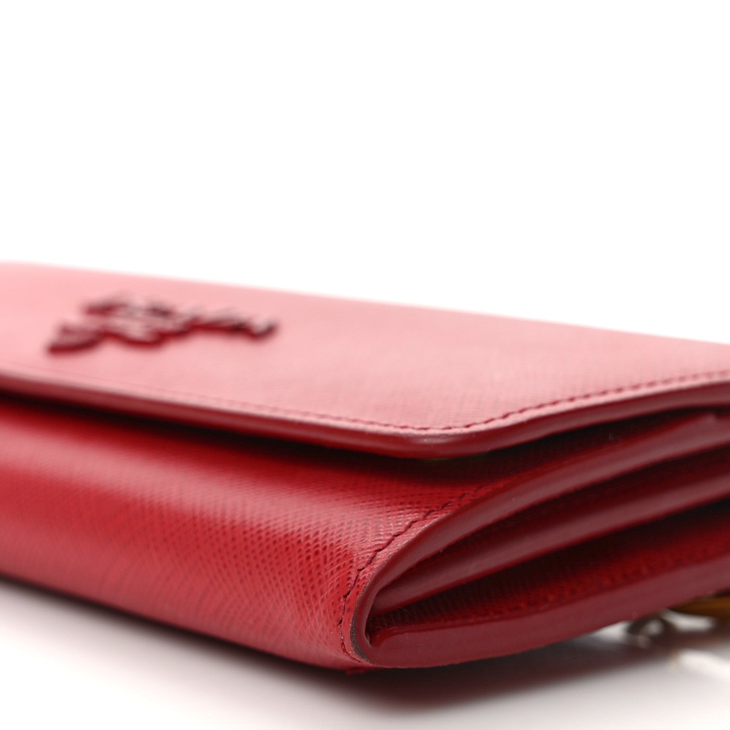 Prada Saffiano Monochrome Continental Wallet Fuoco 9 of 11