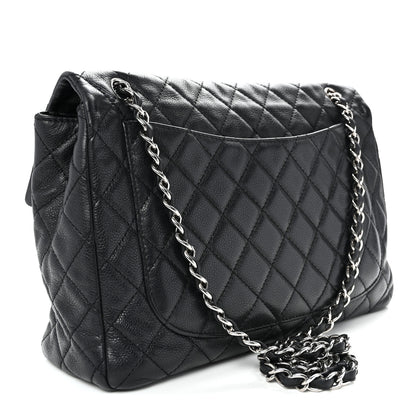 Chanel Washed Caviar Quilted Maxi Single Flap Black 3 of 10