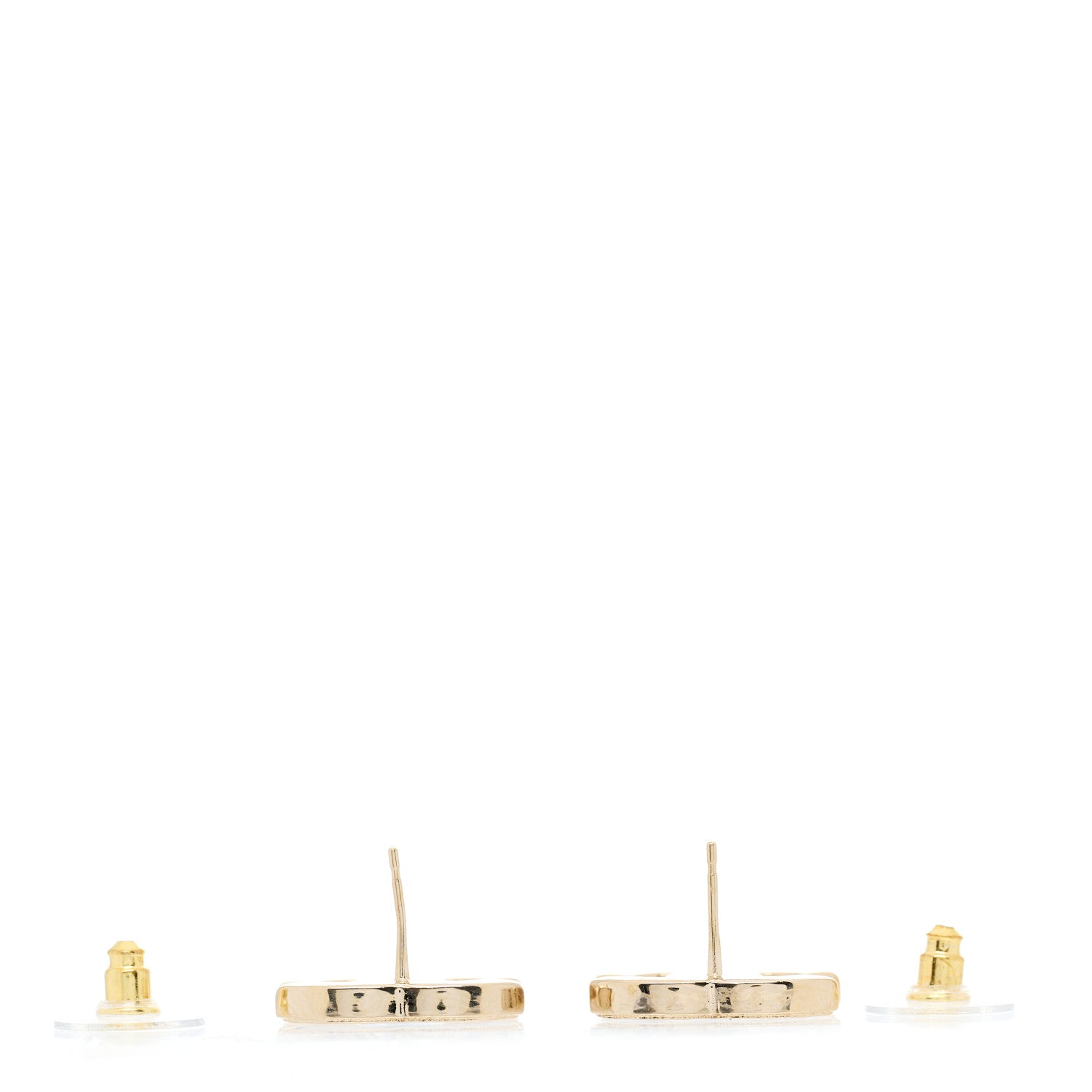 Chanel Metal Enamel CC Earrings Black Gold 2 of 4