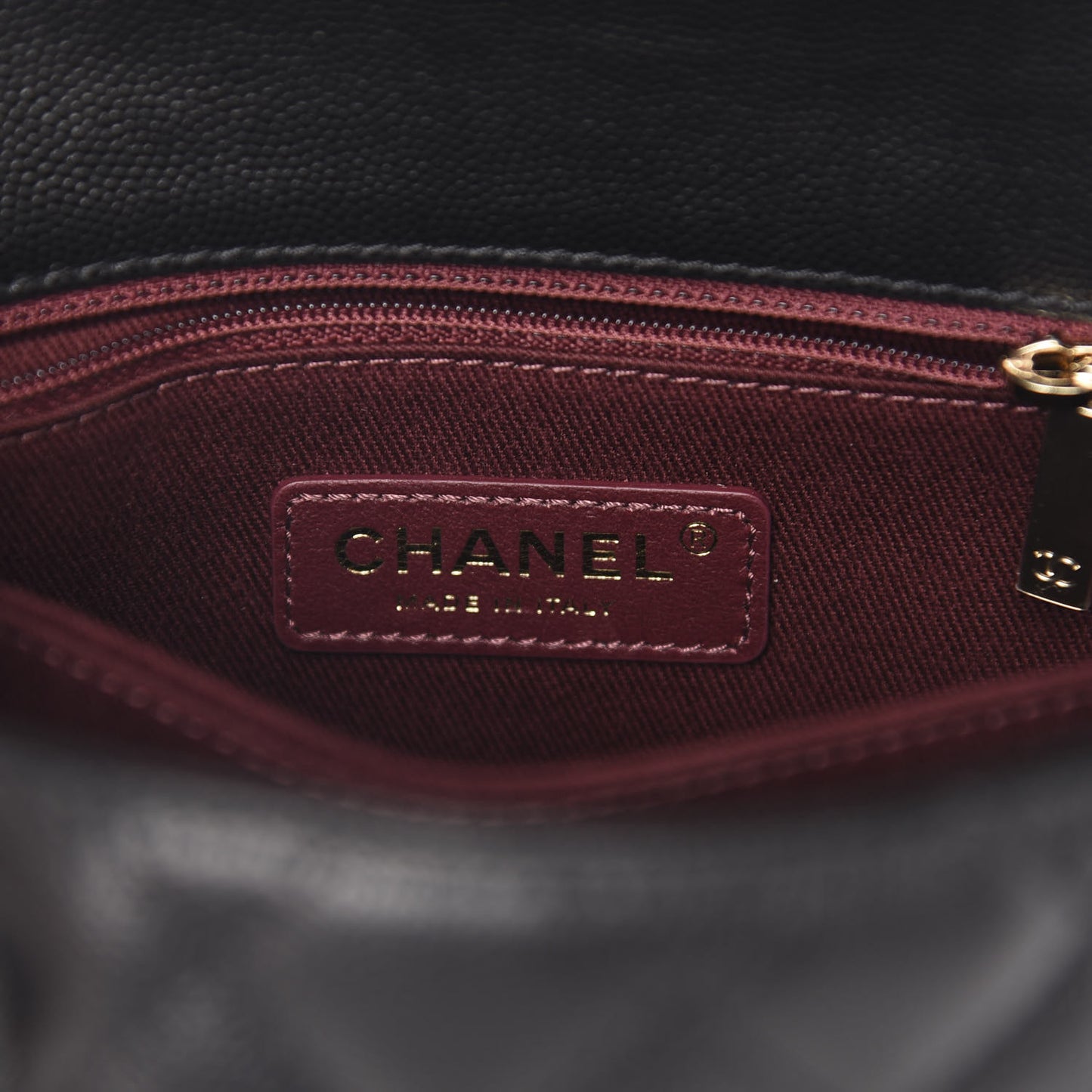 Caviar Quilted Mini Coco Handle Flap Black