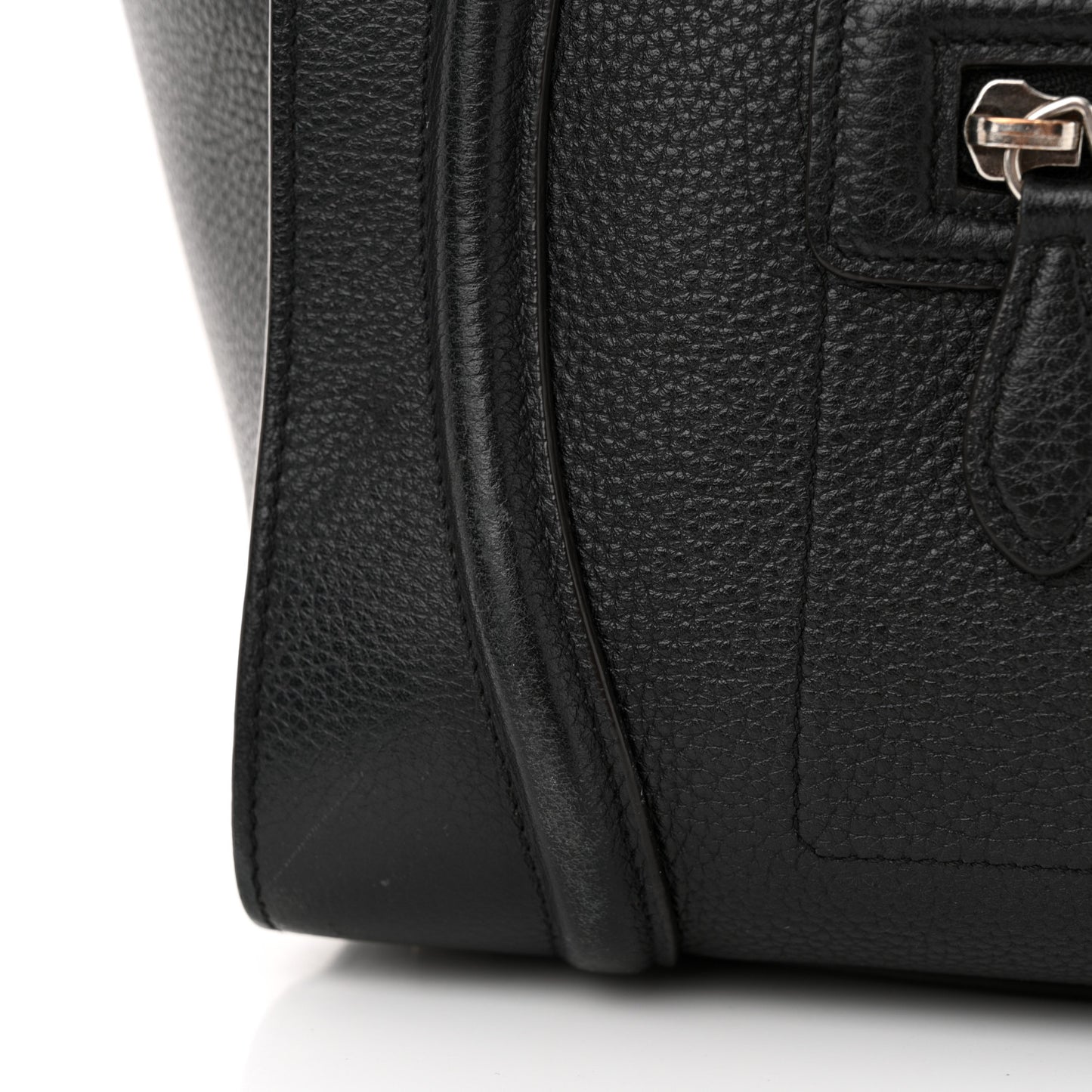 Drummed Calfskin Mini Luggage Black