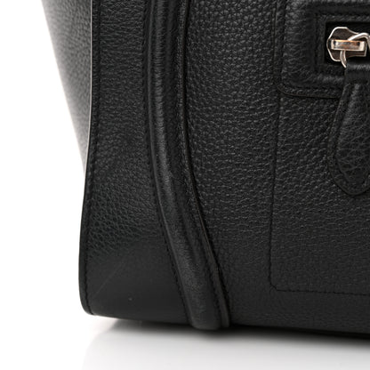 Celine Drummed Calfskin Mini Luggage Black 14 of 19