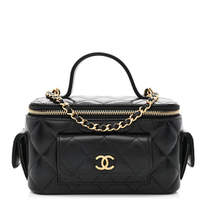 Chanel Lambskin Quilted Polly Pocket East West Top Vanity With Chain Black 1 of 10