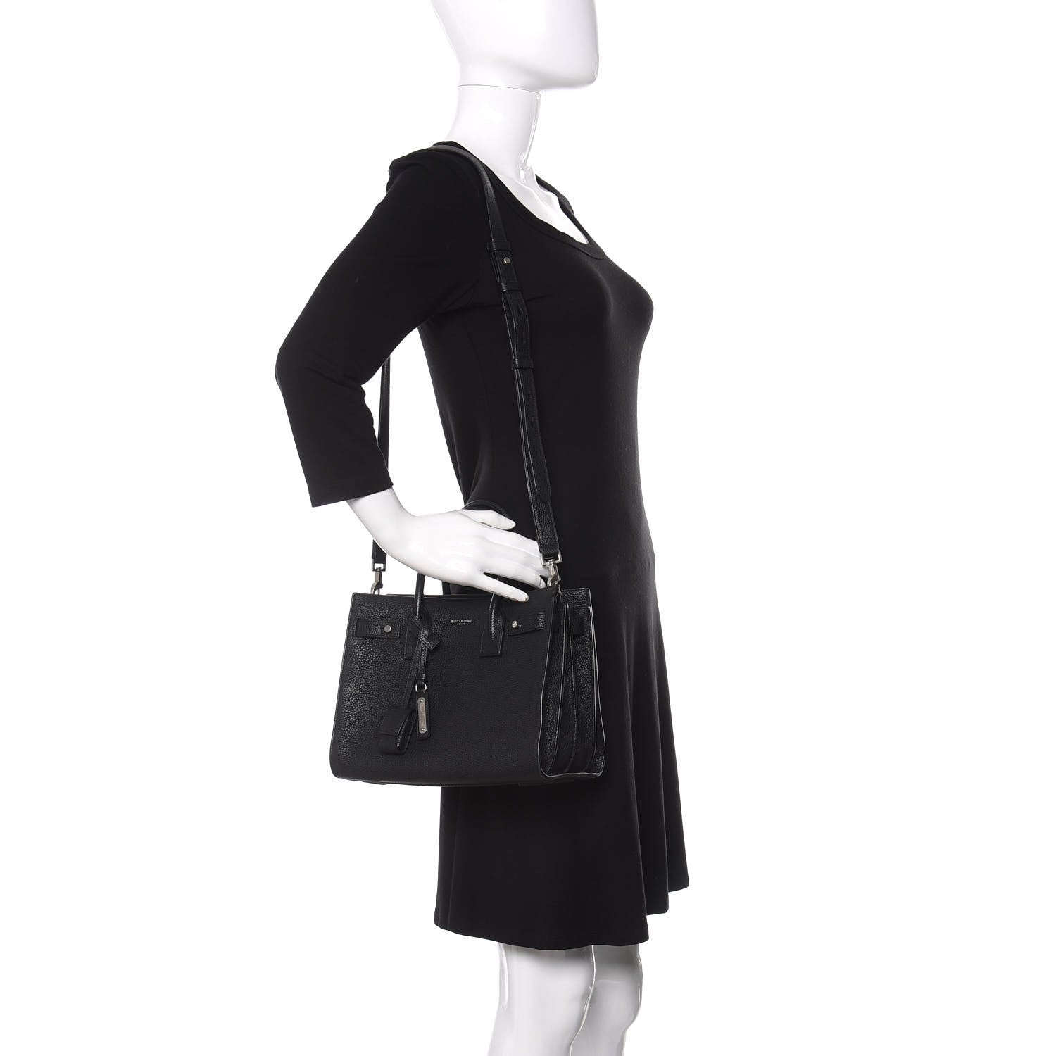 Saint Laurent Grained Calfskin Baby Sac De Jour Souple Black 2 of 9