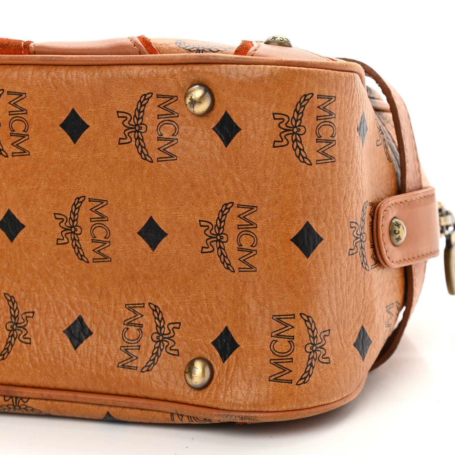 MCM Visetos Satchel Cognac 8 of 10