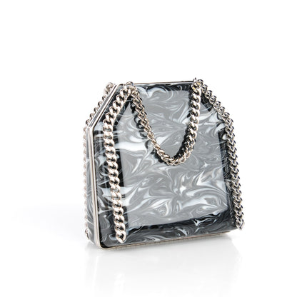 Stella McCartney Marbled Enamel Falabella Crossbody Clutch Black 3 of 6