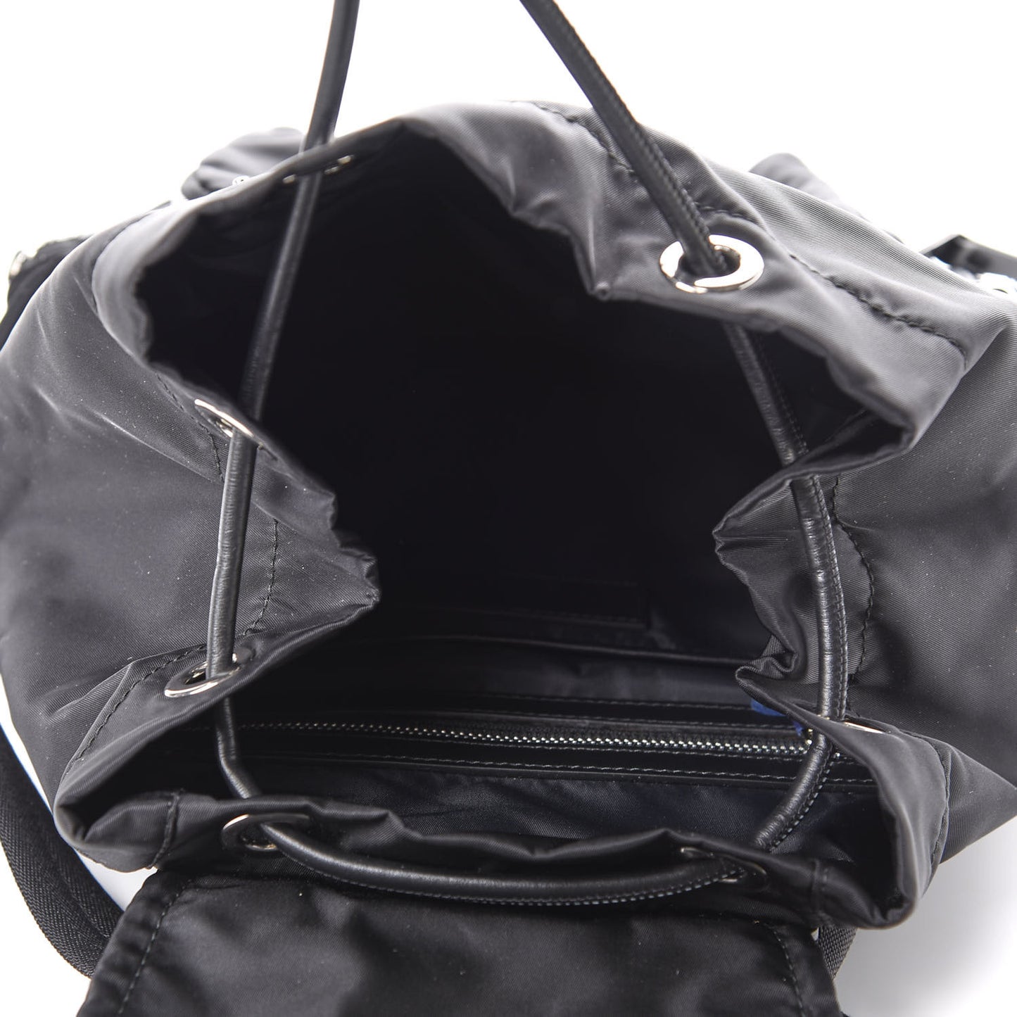 Nylon Logo Print Medium Rucksack Backpack Black