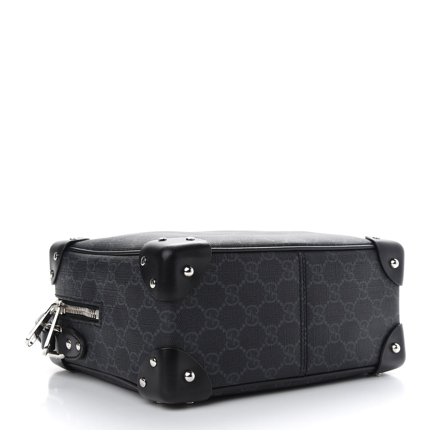 Gucci GG Supreme Monogram Selleria Calfskin Square Messenger Bag Black 4 of 9