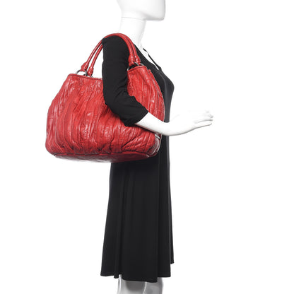 Miu Miu Nappa Matelasse Tote Fuoco 2 of 16