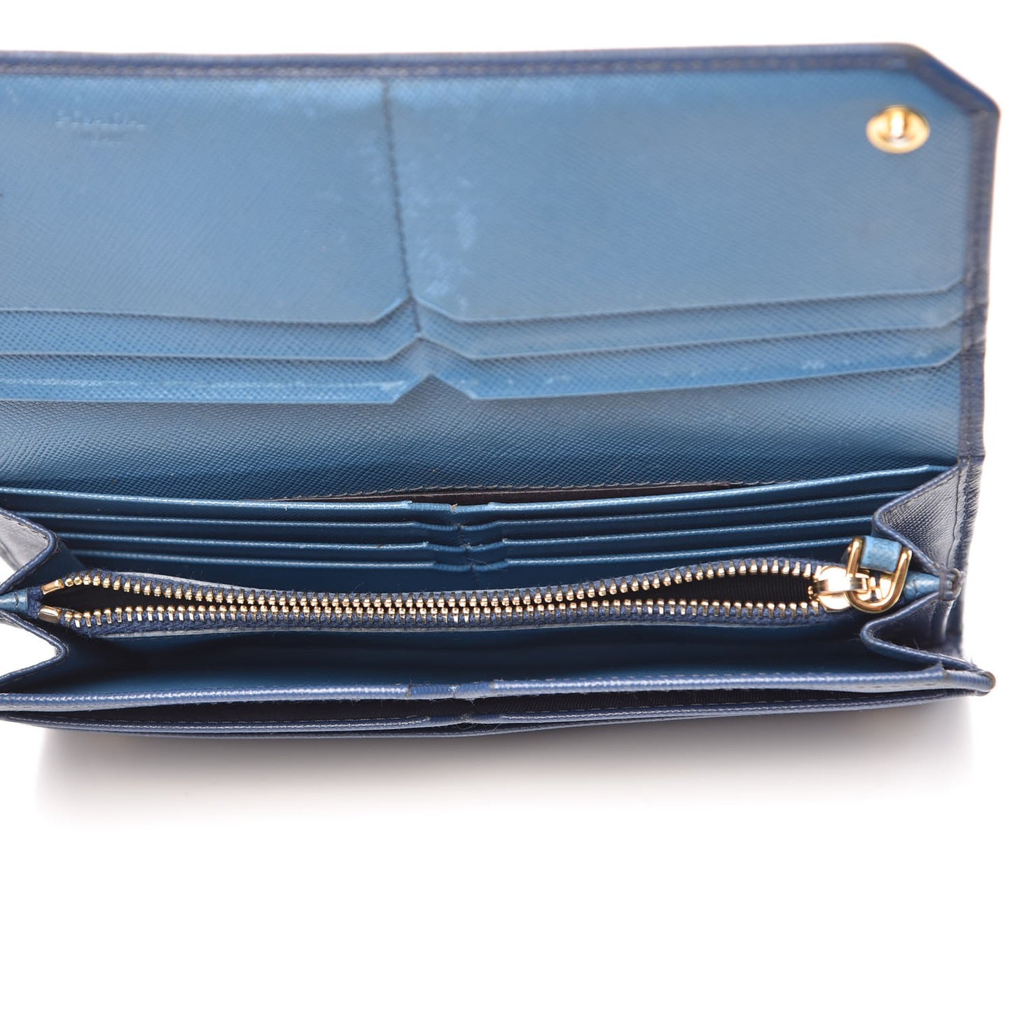 Saffiano Corner Continental Flap Wallet Bluette Cobalto