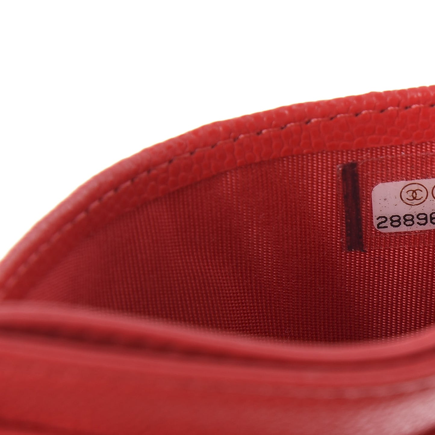 Caviar Quilted Card Holder Red