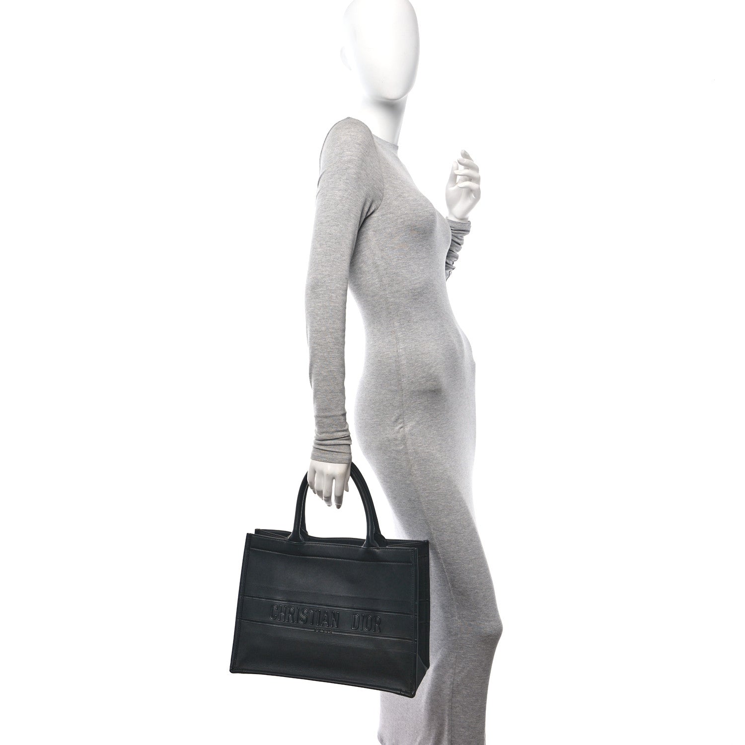 Christian Dior Calfskin Embossed Medium Book Tote Black 2 of 10