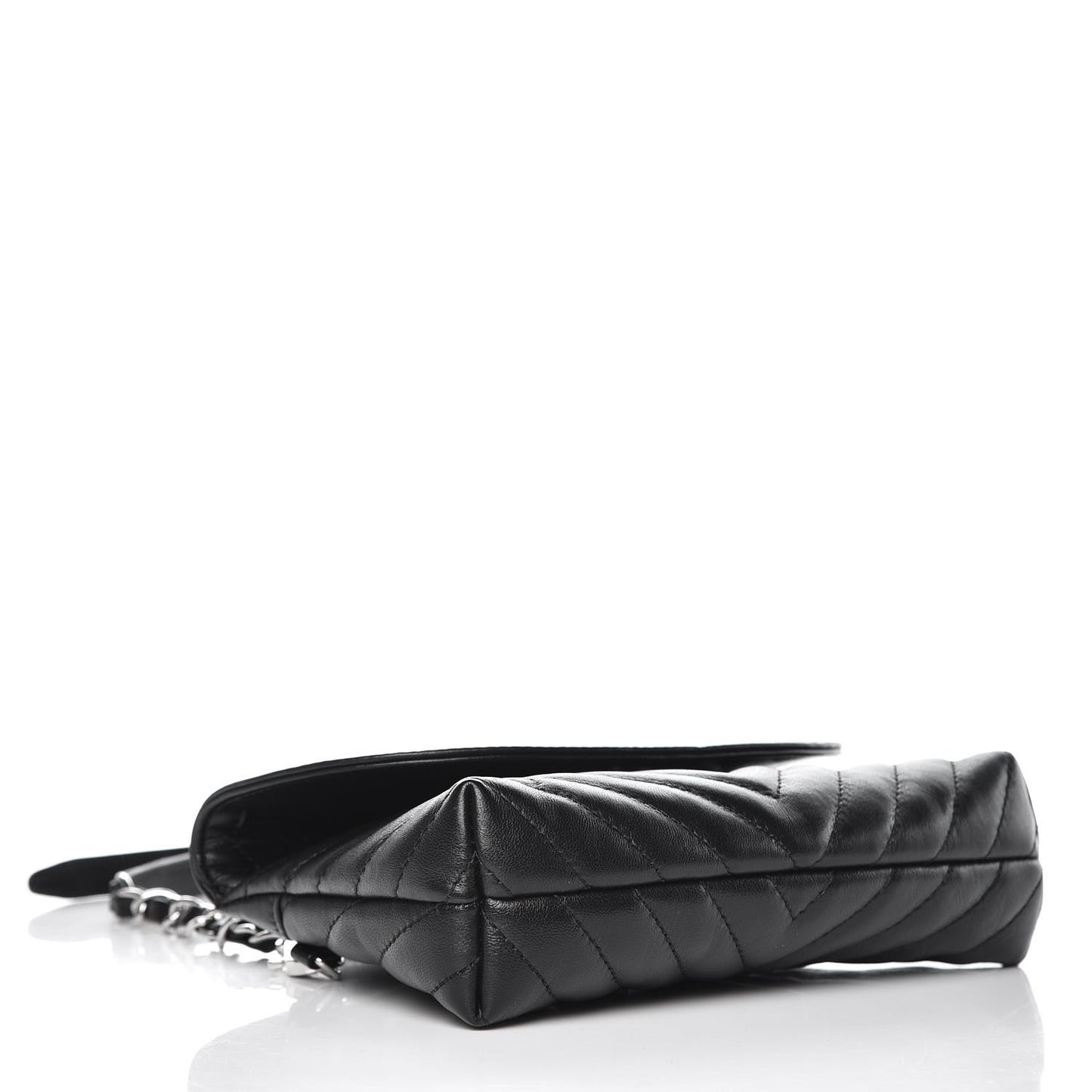 Calfskin Chevron Waist Belt Bag Black