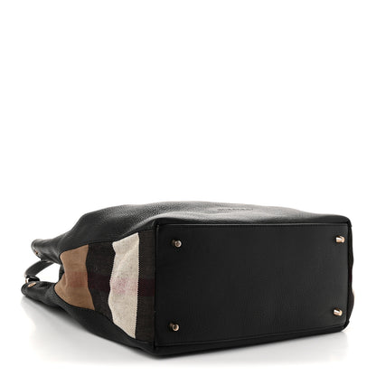 Burberry Grainy Calfskin House Check Medium Maidstone Black 4 of 11