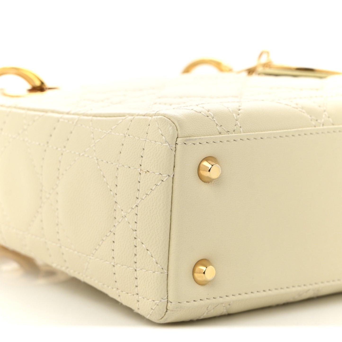 Lambskin Cannage Mini Lady Dior White