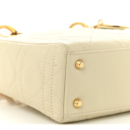 Christian Dior Lambskin Cannage Mini Lady Dior White 9 of 11