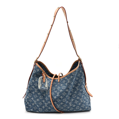 Louis Vuitton Monogram Denim CarryAll MM Blue 1 of 12