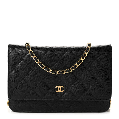 Chanel Caviar Quilted Wallet on Chain WOC Black 1 of 12
