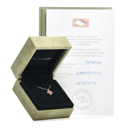 Van Cleef & Arpels 18K Rose Gold Carnelian Sweet Alhambra Pendant Necklace 5 of 5