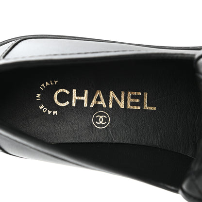 Chanel Lambskin Quilted CC Turnlock Loafers 37 Black 7 of 9
