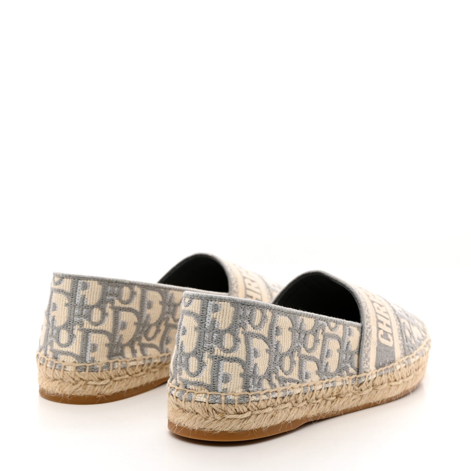 Christian Dior Oblique Embroidered Granville 15mm Espadrilles 37 Grey Stone 4 of 9