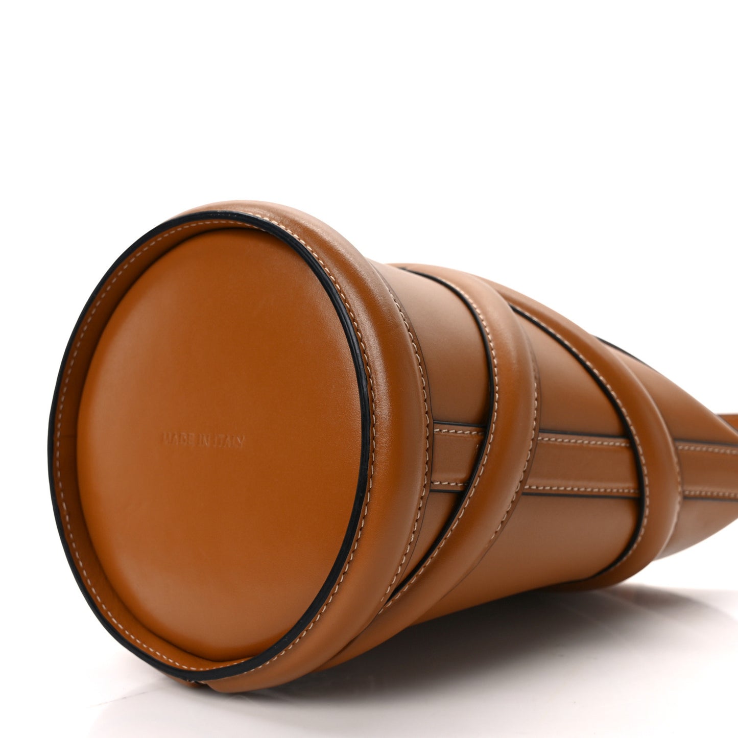 Calfskin The Curve Small Shoulder Bag Tan