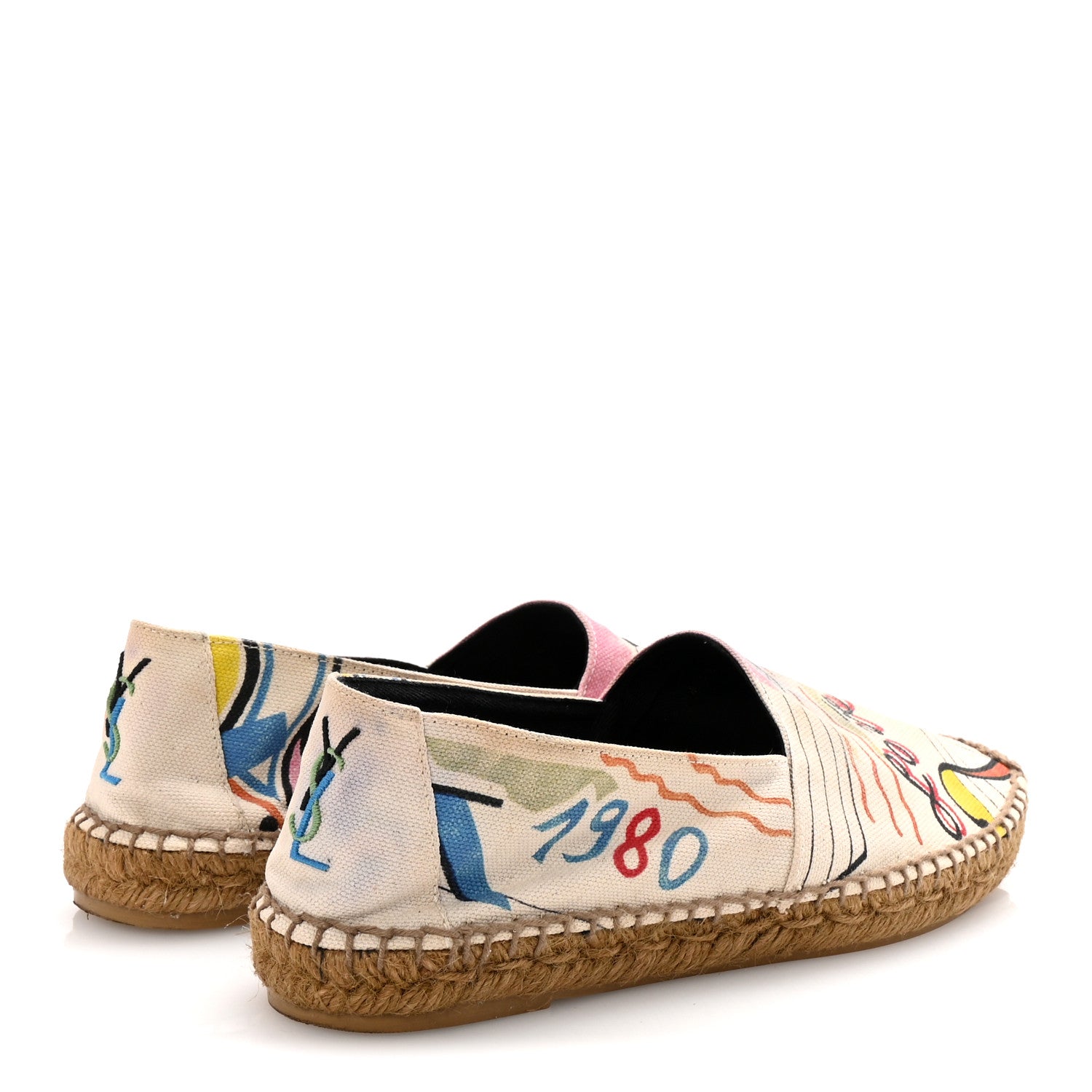 Saint Laurent Canvas Perseo Logo Embroidered Espadrilles 40 Multicolor 5 of 10