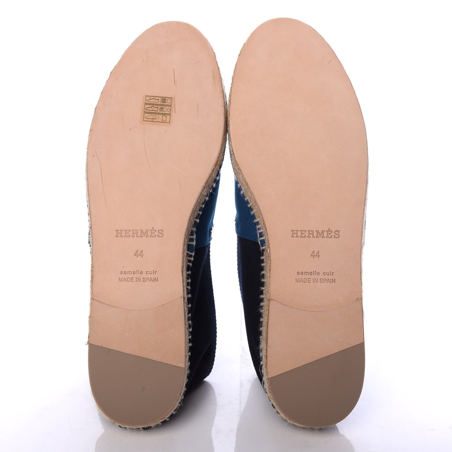 Hermes Toile Mens Eusebio Espadrilles 44 Marine 6 of 9