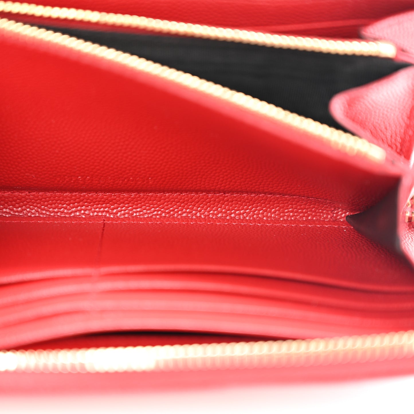 Grain De Poudre Matelasse Chevron Monogram Zip Around Wallet Red